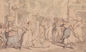 Vred scene i en gade af Thomas Rowlandson